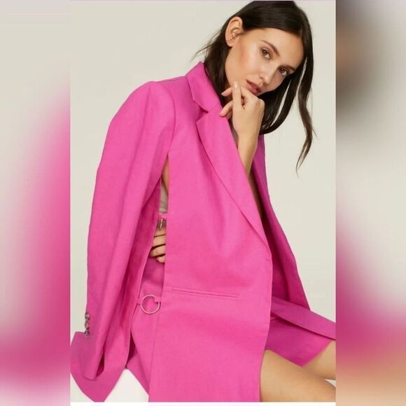 Eudon Choi Jackets & Blazers - Eudon Choi Collective Oversized Pink Linen Open Blazer w/ Side Cutouts | EUC | 0
